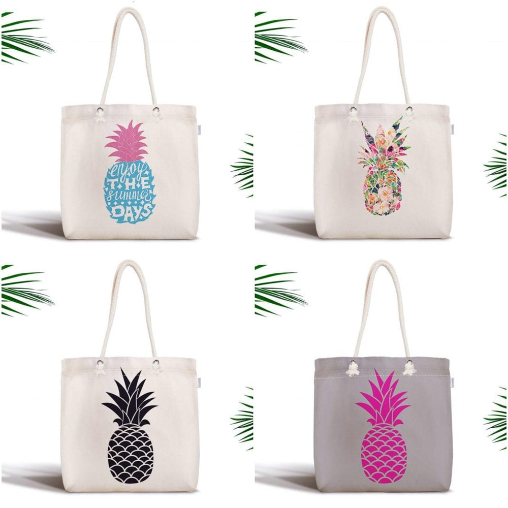 Pineapple Shoulder Bag|Summer Trends Fabric Bags|Fruit Themed Shopping Bag|Colorful Pineapple Bag|Pineapple Beach Tote Bag|Gift for Her