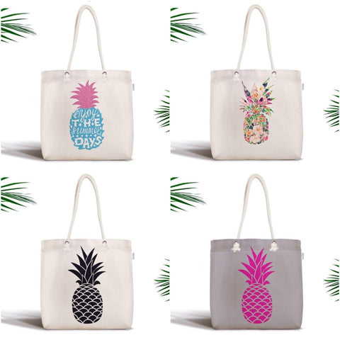 Pineapple Shoulder Bag|Summer Trends Fabric Bags|Fruit Themed Shopping Bag|Colorful Pineapple Bag|Pineapple Beach Tote Bag|Gift for Her