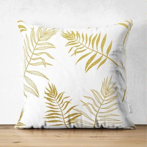 Fall Trend Pillow Cover|Suede Autumn Cushion Case|Gold Leaves Throw Pillow|Decorative Pillow Case|Housewarming Farmhouse Thanksgiving Pillow