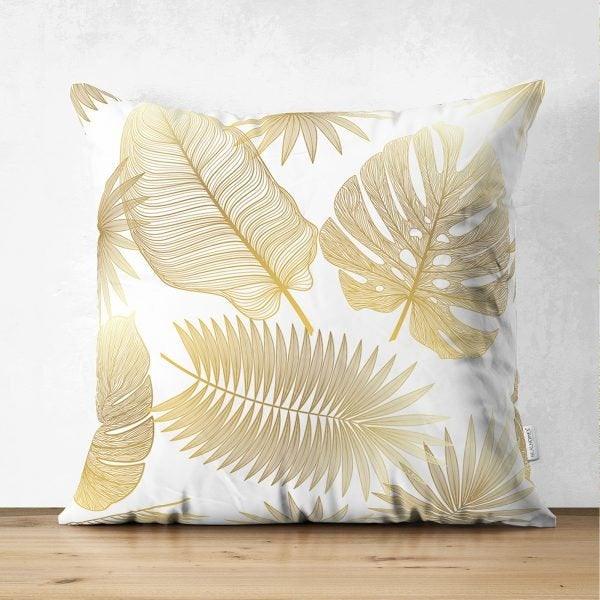 Fall Trend Pillow Cover|Suede Autumn Cushion Case|Gold Leaves Throw Pillow|Decorative Pillow Case|Housewarming Farmhouse Thanksgiving Pillow