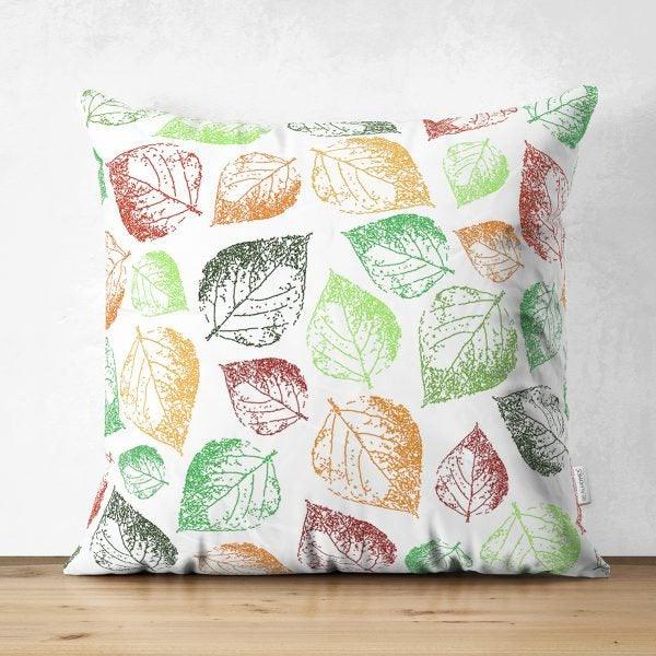 Fall Trend Pillow Cover|Suede Autumn Cushion Case|Pale Color Leaves Throw Pillow|Decorative Pillow Case|Farmhouse Thanksgiving Pillow Cover