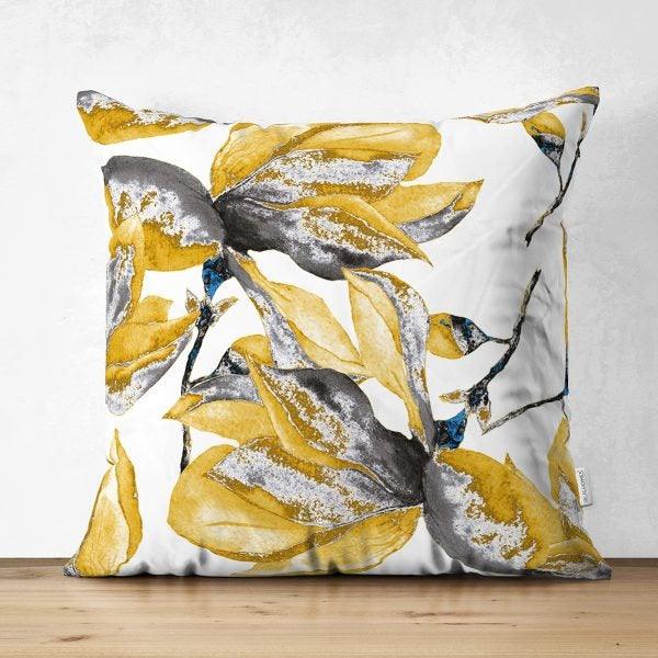 Fall Trend Pillow Cover|Suede Autumn Cushion Case|Pale Color Leaves Throw Pillow|Decorative Pillow Case|Farmhouse Thanksgiving Pillow Cover