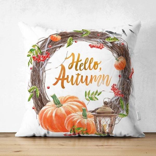 Fall Trend Pillow Cover|Hello September Cushion Case|Hello Autumn Throw Pillow|Welcome Fall Pillow Case|Farmhouse Thanksgiving Pillow Cover