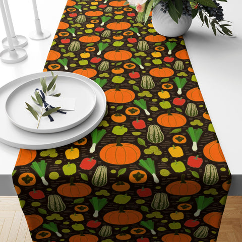 Fall Trend Table Runner|Pumpkin Table Runner|Orange and Yellow Pumpkin Home Decor|Farmhouse Style Tabletop|Housewarming Pumpkin Table Runner