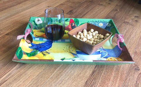 Hand Painted Wooden Tray|Wooden Decor|Custom Table Decor|Acrylic Paint|Serving Tray|Home Decor|Gift for Women|Wooden Art|Housewarming Gift