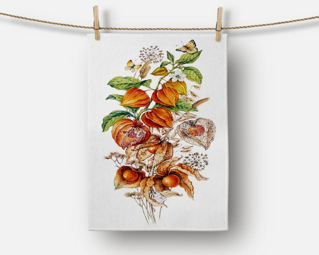 Fall Trend Kitchen Towel|Orange Pumpkin Dish Towel|Pumpkin Print Hand Towel|Decorative Towel|Sunflower Tea Towel|Autumn Trend Hand Towel