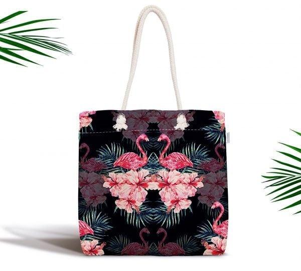 Flamingo Shoulder Bag|Pink Flamingo Fabric Handbag|Flamingo Love Special Design Handbag|Beach Tote Bag|Boho Style Women&#39;s Purse|Shopping Bag