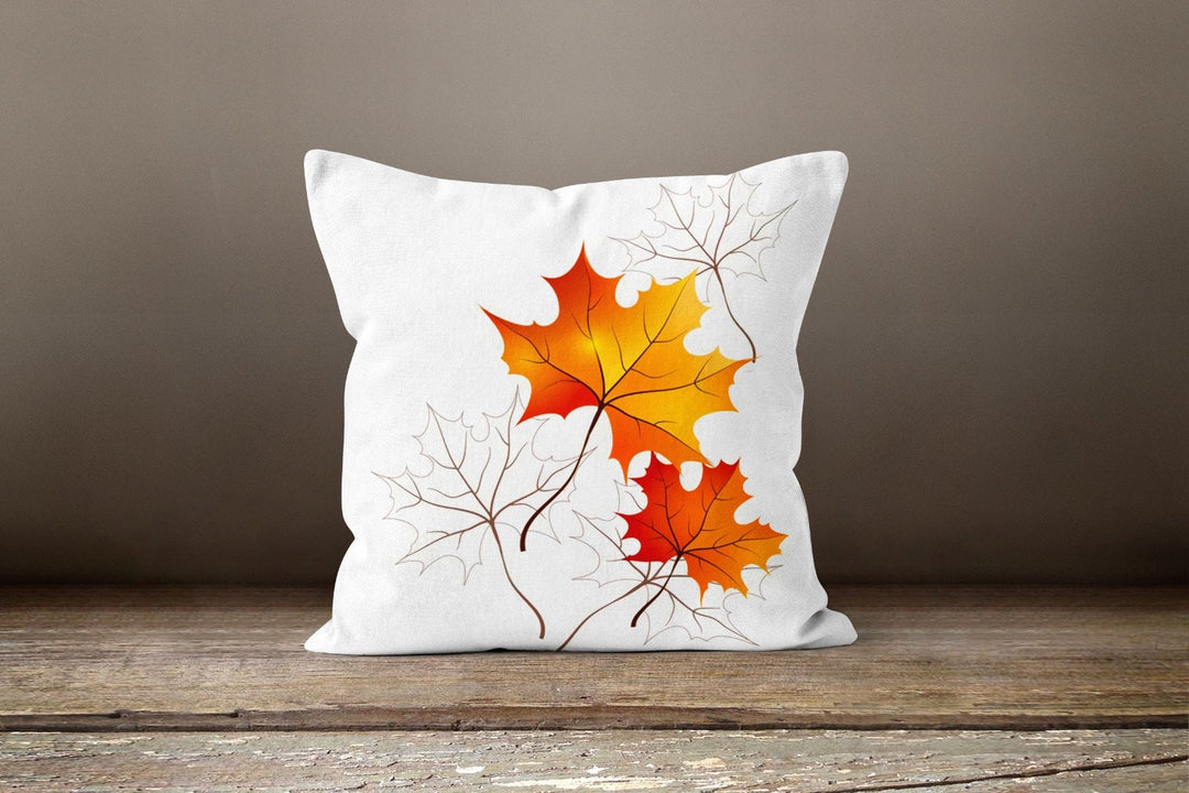 Fall Trend Pillow Cover|Autumn Cushion Case|Dry Leaves Throw Pillow|Pumpkin Home Decor|Housewarming Farmhouse Style Outdoor Pillow Case