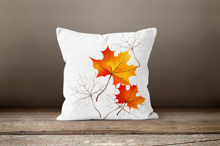 Fall Trend Pillow Cover|Autumn Cushion Case|Dry Leaves Throw Pillow|Pumpkin Home Decor|Housewarming Farmhouse Style Outdoor Pillow Case