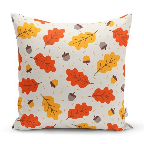 Fall Trend Pillow Cover|Autumn Cushion Case|Dry Leaves Throw Pillow|Decorative Cushion Case|Housewarming Farmhouse Style Outdoor Pillow Case