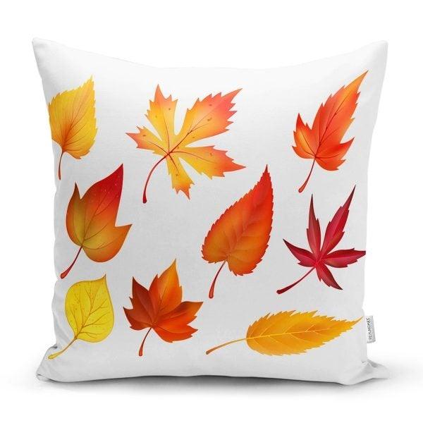 Fall Trend Pillow Cover|Autumn Cushion Case|Dry Leaves Throw Pillow|Decorative Cushion Case|Housewarming Farmhouse Style Outdoor Pillow Case