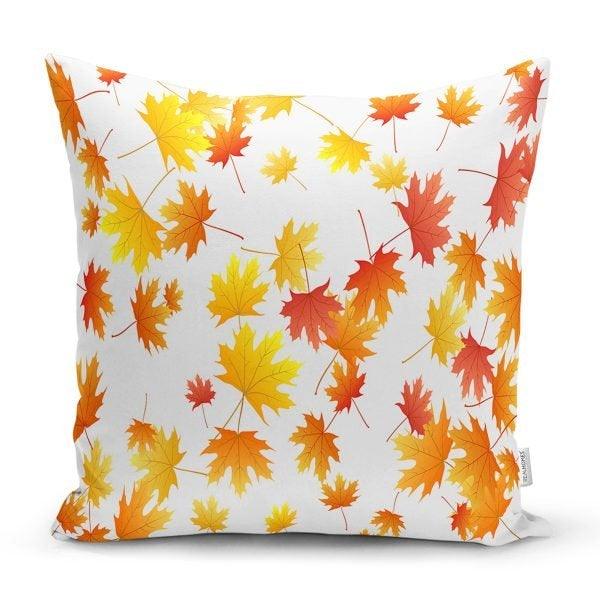 Fall Trend Pillow Cover|Autumn Cushion Case|Dry Leaves Throw Pillow|Decorative Cushion Case|Housewarming Farmhouse Style Outdoor Pillow Case