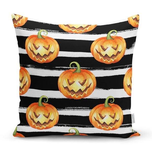 Pumpkin Pillow Cover|Fall Trend Cushion Case|Orange Gray White Pumpkin Throw Pillow|Decorative Pillow Case|Farmhouse Thanksgiving Pillow