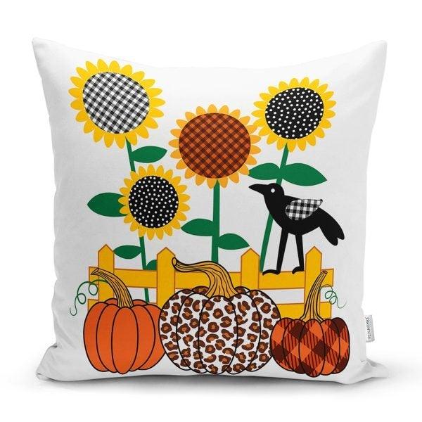 Pumpkin Pillow Cover|Fall Trend Cushion Case|Plaid Orange Red Yellow Pumpkin Throw Pillow|Decorative Pillow Case|Farmhouse Halloween Pillow