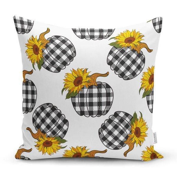 Pumpkin Pillow Cover|Fall Trend Cushion Case|Plaid Orange Red Yellow Pumpkin Throw Pillow|Decorative Pillow Case|Farmhouse Halloween Pillow