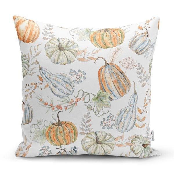 Pumpkin Pillow Cover|Fall Trend Cushion Case|Orange Gray Pumpkin Throw Pillow|Decorative Pillow Case|Farmhouse Style Halloween Pillow Cover