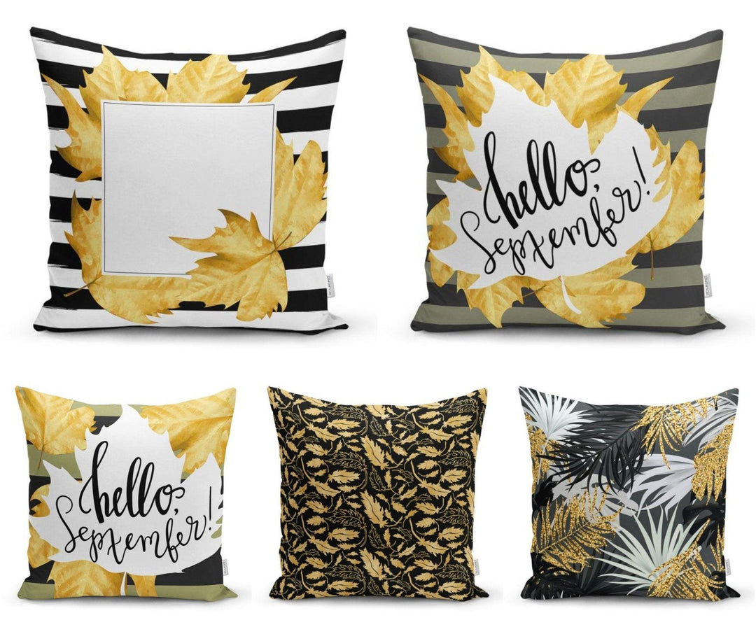 Fall Trend Pillow Cover|Autumn Cushion Case|Dry Leaves Throw Pillow|Decorative Cushion Case|Housewarming Farmhouse Style Outdoor Pillow Case