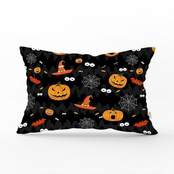 Fall Trend Pillow Cover|Rectangle Pumpkin Cushion Case|Decorative Orange Gray Pumpkin Throw Pillow|Farmhouse Style Thanksgiving Cushion Case