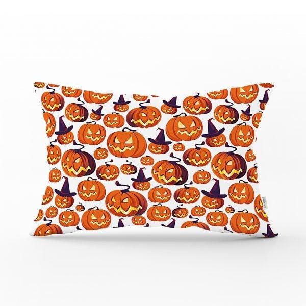 Fall Trend Pillow Cover|Rectangle Pumpkin Cushion Case|Decorative Orange Gray Pumpkin Throw Pillow|Farmhouse Style Thanksgiving Cushion Case