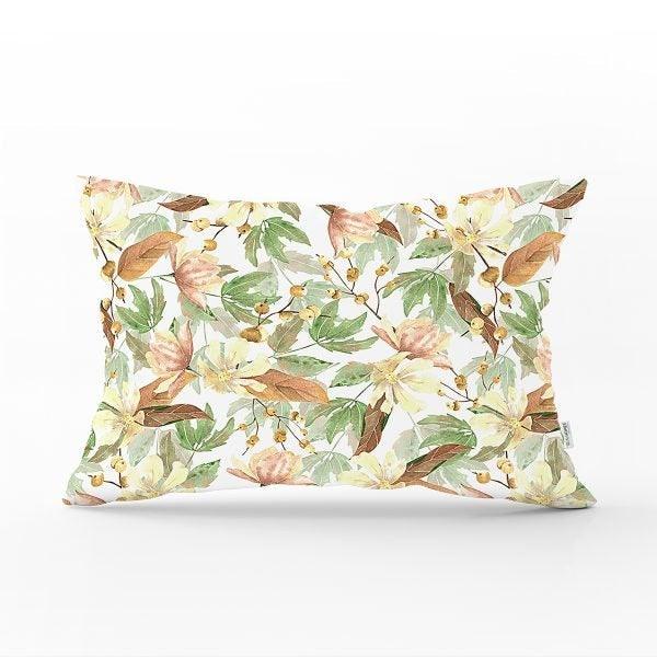 Fall Trend Pillow Cover|Rectangle Dry Leaves Cushion Case|Decorative Striped Autumn Throw Pillow|Farmhouse Style Hello September Cushion