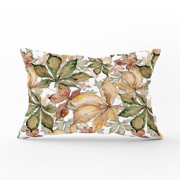 Fall Trend Pillow Cover|Rectangle Dry Leaves Cushion Case|Decorative Autumn Throw Pillow|Farmhouse Style Cushion Cover|Housewarming Pillow