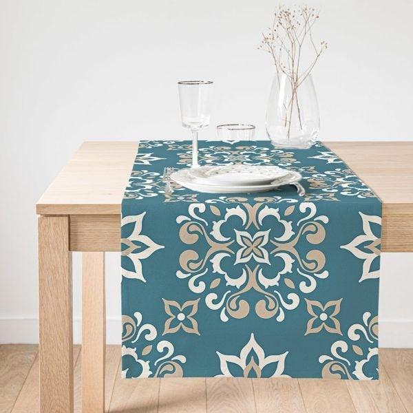 Decorative Table Runner|Abstract Geometric Table Runner|Ethnic Pattern Suede Runner|Bohemian Style Table Decor|Authentic Style Table Runner