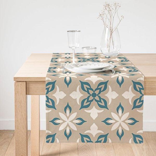 Decorative Table Runner|Abstract Geometric Table Runner|Ethnic Pattern Suede Runner|Bohemian Style Table Decor|Authentic Style Table Runner