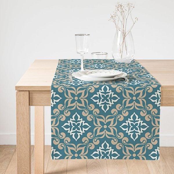 Decorative Table Runner|Abstract Geometric Table Runner|Ethnic Pattern Suede Runner|Bohemian Style Table Decor|Authentic Style Table Runner