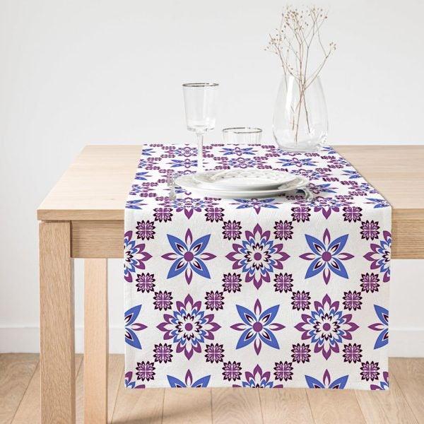 Decorative Table Runner|Abstract Geometric Table Runner|Ethnic Pattern Suede Runner|Bohemian Style Table Decor|Authentic Style Table Runner