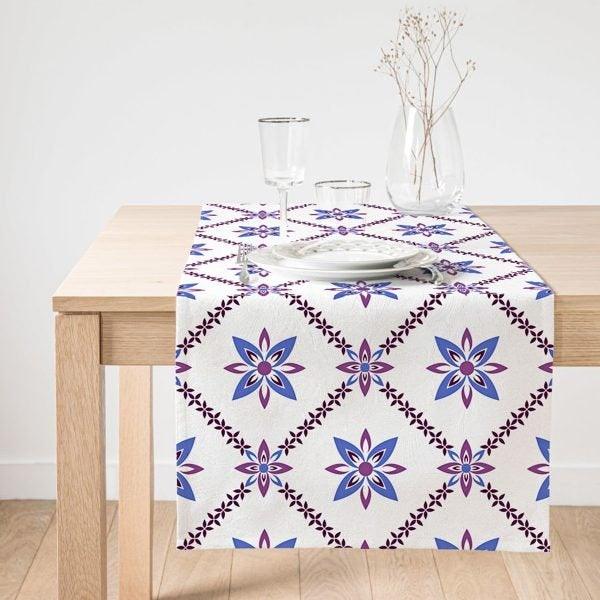 Decorative Table Runner|Abstract Geometric Table Runner|Ethnic Pattern Suede Runner|Bohemian Style Table Decor|Authentic Style Table Runner