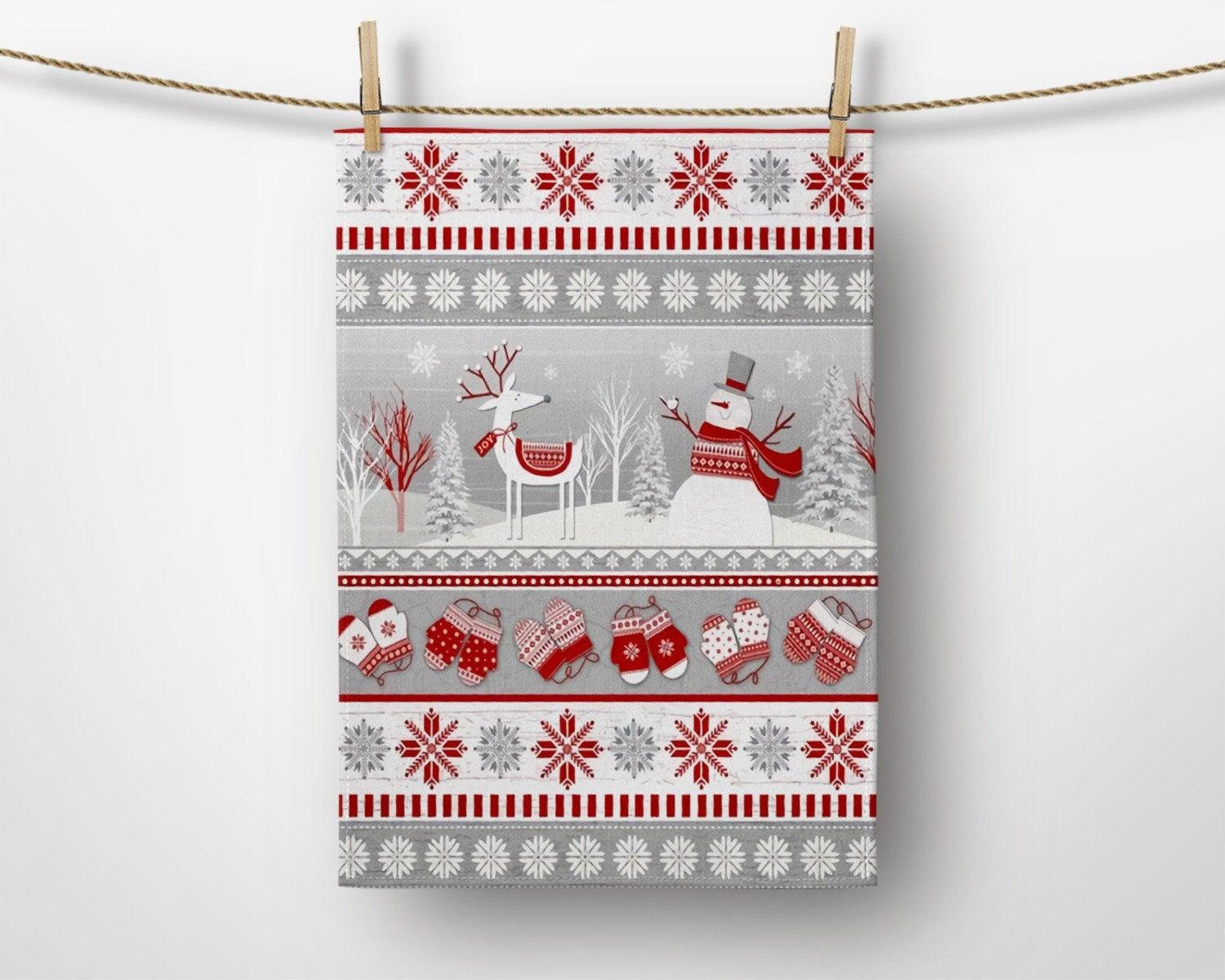  Yun Nist Kitchen Dish Towels,Snowman Xmas Snowflakes Winter  Branches Soft Microfiber Dish Cloths Reusable Hand Towels,Red Berries  Washable Tea Towel for Dishes Counters 4 Pack : Home & Kitchen