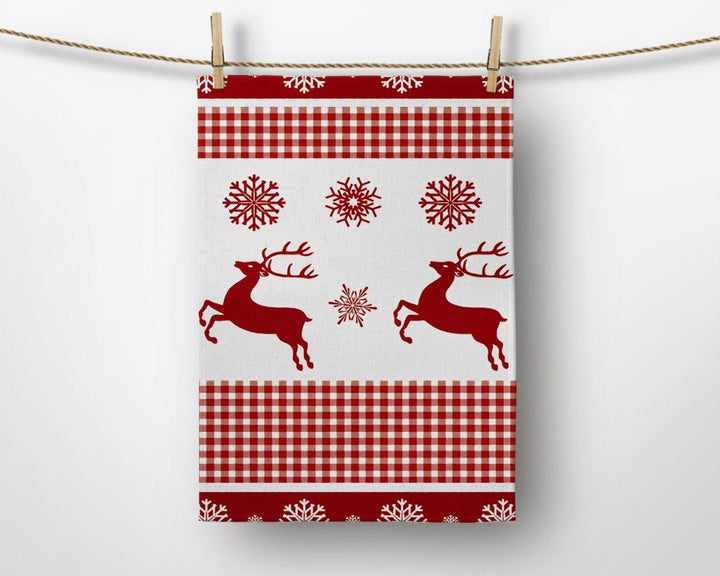 Christmas Kitchen Towel|Cute Snowman Dish Towel|Xmas Deer Print Hand Towel|Decorative Hand Towel|Xmas Cookies Tea Towel|Xmas Hand Towel