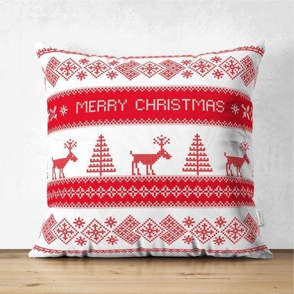 Christmas Pillow Cover|Christmas Deer Home Decor|Suede Winter Trend Pillow Case|Housewarming New Year Gift|Merry Xmas Throw Pillow Cover