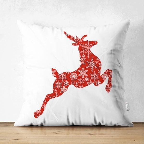 Christmas Pillow Cover|Christmas Deer Home Decor|Suede Winter Trend Pillow Case|Housewarming New Year Gift|Merry Xmas Throw Pillow Cover