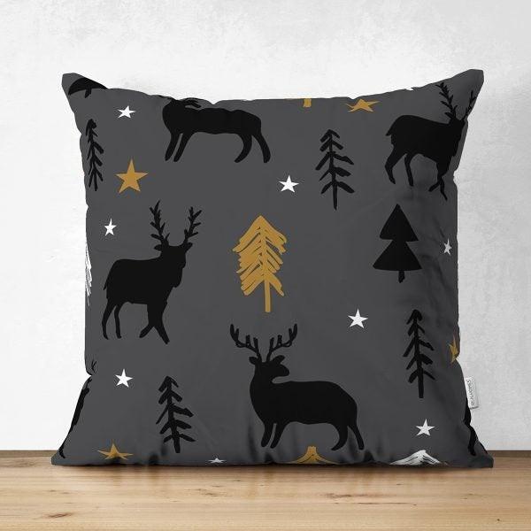 Christmas Pillow Cover|Christmas Deer Home Decor|Suede Winter Trend Pillow Case|Housewarming Xmas Gift Idea|Christmas Throw Pillow Cover