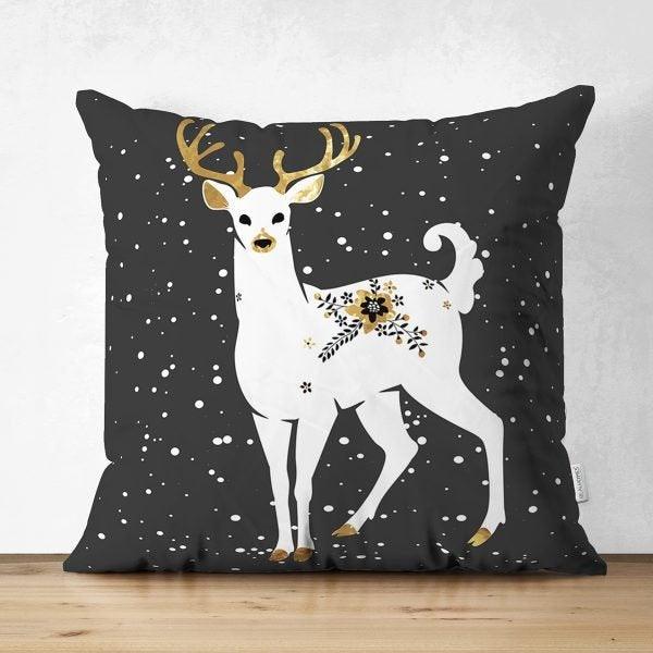 Christmas Pillow Cover|Christmas Deer Home Decor|Suede Winter Trend Pillow Case|Housewarming Xmas Gift Idea|Christmas Throw Pillow Cover