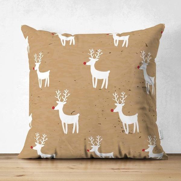 Christmas Pillow Cover|Christmas Deer Home Decor|Suede Winter Trend Pillow Case|Housewarming Xmas Gift Idea|Christmas Throw Pillow Cover