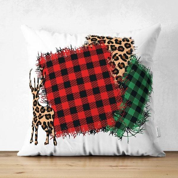 Christmas Pillow Cover|Christmas Deer Home Decor|Suede Winter Trend Pillow Top|Housewarming Xmas Gift Idea|Christmas Tree Throw Pillow Cover