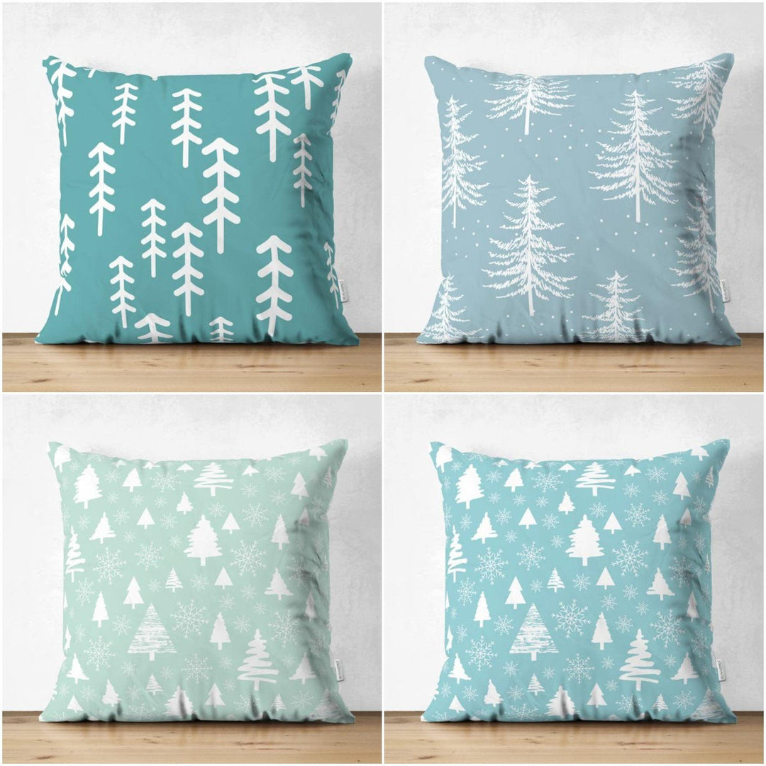 Winter Pillow Cover|Pine Tree Home Decor|Suede Winter Pillow Case|Housewarming Xmas Gift Idea|Pine Tree Throw Pillow Cover|Farmhouse Pillow