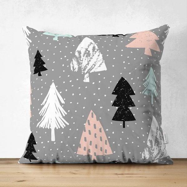 Winter Pillow Cover|Pine Tree Home Decor|Suede Winter Pillow Case|Housewarming Xmas Gift Idea|Pine Tree Throw Pillow Cover|Farmhouse Pillow