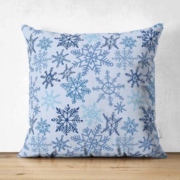 Snowflake Pillow Cover|Winter Home Decor|Suede Winter Cushion Case|Housewarming Gift|Decorative Snowflake Throw Pillow Top|Farmhouse Pillow