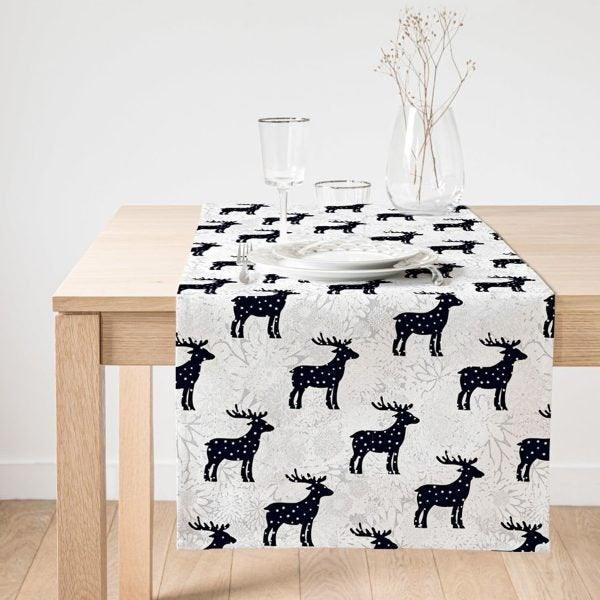 Winter Trend Table Top|Christmas Table Runner|Christmas Deer Home Decor|Xmas Table Decor|Farmhouse Style Tablecloth|Christmas Kitchen Decor