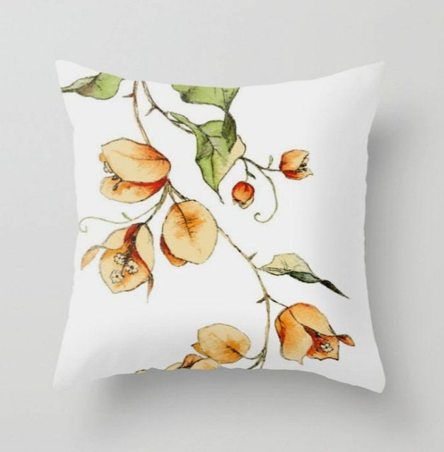 Floral Pillow Cover|Summer Trend Throw Pillow Case|Decorative Japan Pillow Top|Colorful Flower Pillow Top|Housewarming Abstract Cushion Case