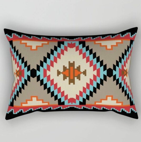 Southwestern Pillow Cover|Rug Design Cushion Case|Aztec Print Home Decor|Decorative Tribal Throw Pillowtop|Geometric Authentic Pillowcase