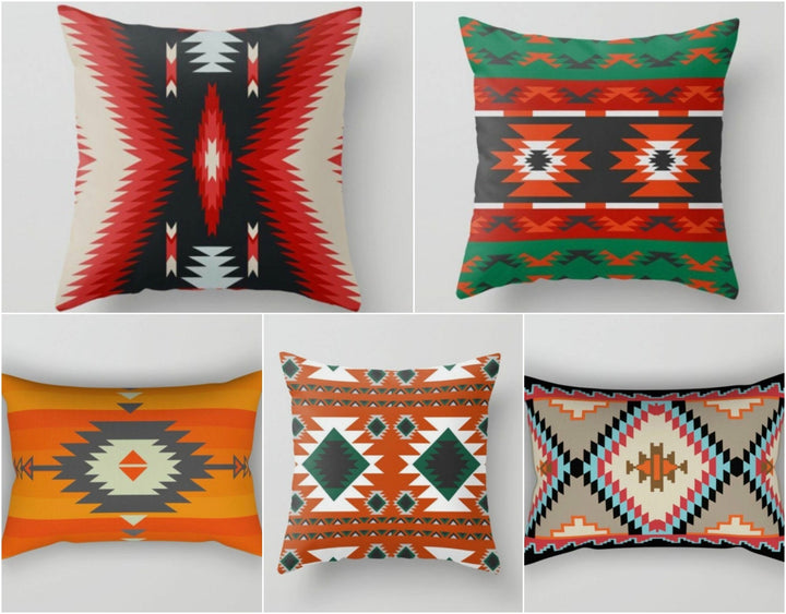 Southwestern Pillow Cover|Rug Design Cushion Case|Aztec Print Home Decor|Decorative Tribal Throw Pillowtop|Geometric Authentic Pillowcase