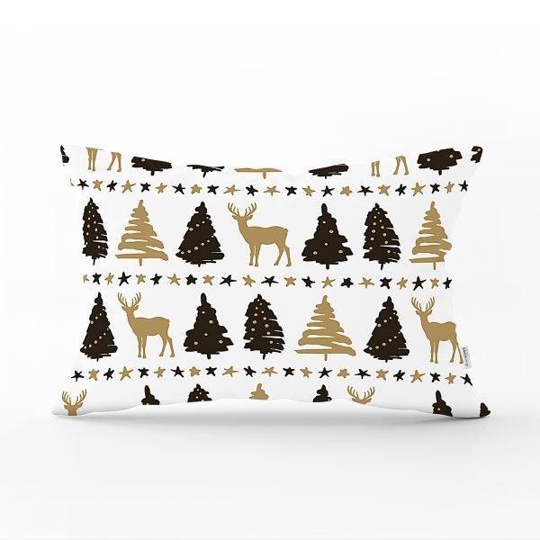 Christmas Pillow Cover|Christmas Deer Home Decor|Rectangle Winter Pillow Top|Housewarming Xmas Gift Idea|Christmas Deer Throw Pillow Cover