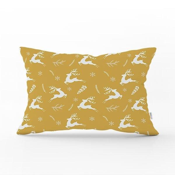 Christmas Pillow Cover|Christmas Deer Home Decor|Rectangle Winter Pillow Top|Housewarming Xmas Gift Idea|Christmas Deer Throw Pillow Cover