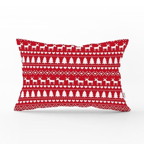 Christmas Pillow Cover|Christmas Deer Home Decor|Rectangle Winter Pillow Top|Housewarming Xmas Gift Idea|Christmas Deer Throw Pillow Cover