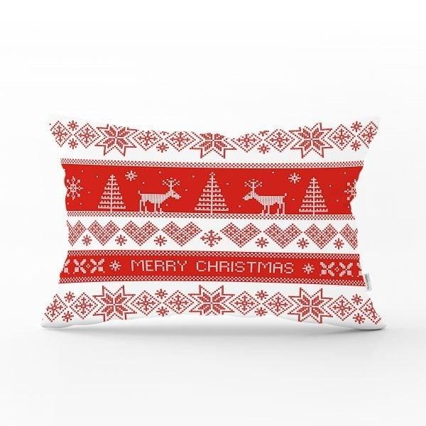 Christmas Pillow Cover|Christmas Deer Home Decor|Rectangle Winter Pillow Top|Housewarming Xmas Gift Idea|Christmas Deer Throw Pillow Cover