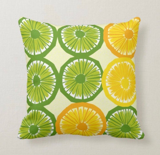 Lemons Pillow Cover|Floral Fresh Lemon Cushion Case|Decorative Green Lemon Tree|Colorful Lemons Home Decor|Housewarming Yellow Citrus Decor